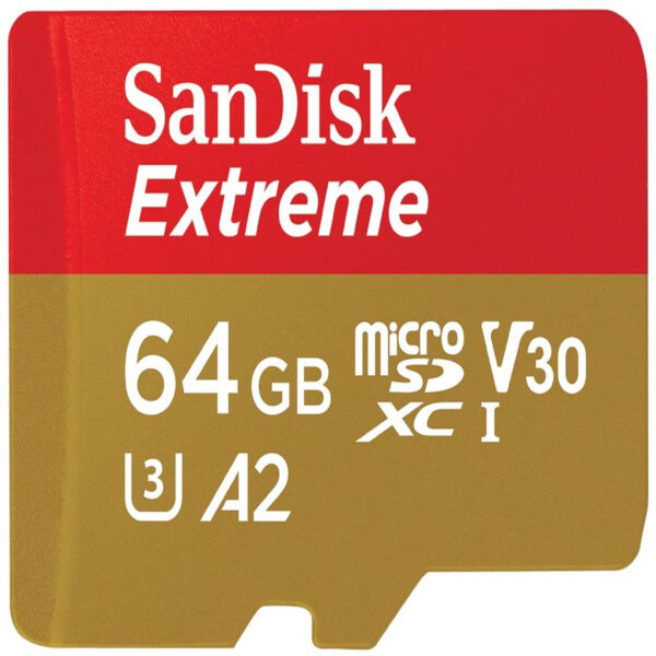 کارت حافظه microSDXC سن دیسک مدل Extreme کلاس A2 استاندارد UHS-I U3 سرعت 170MBs ظرفیت 64 گیگابایت