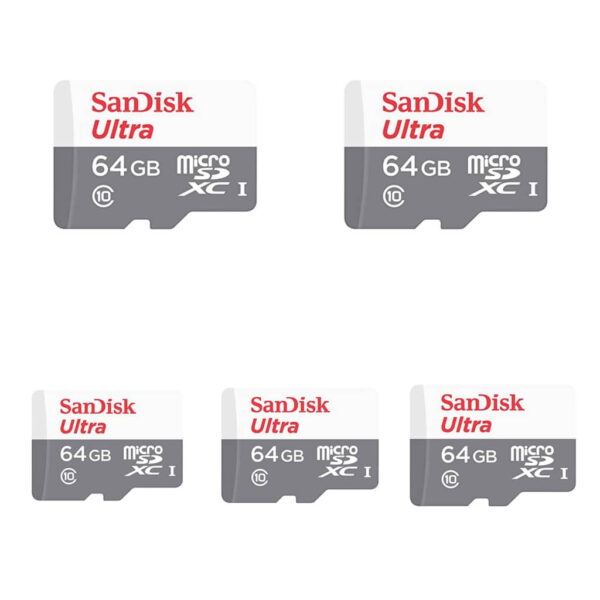 کارت حافظه microSDXC مدل Ultra کلاس 10 استاندارد UHS-I U1 سرعت 100MBps ظرفیت 64 گیگابایت بسته 5 عددی